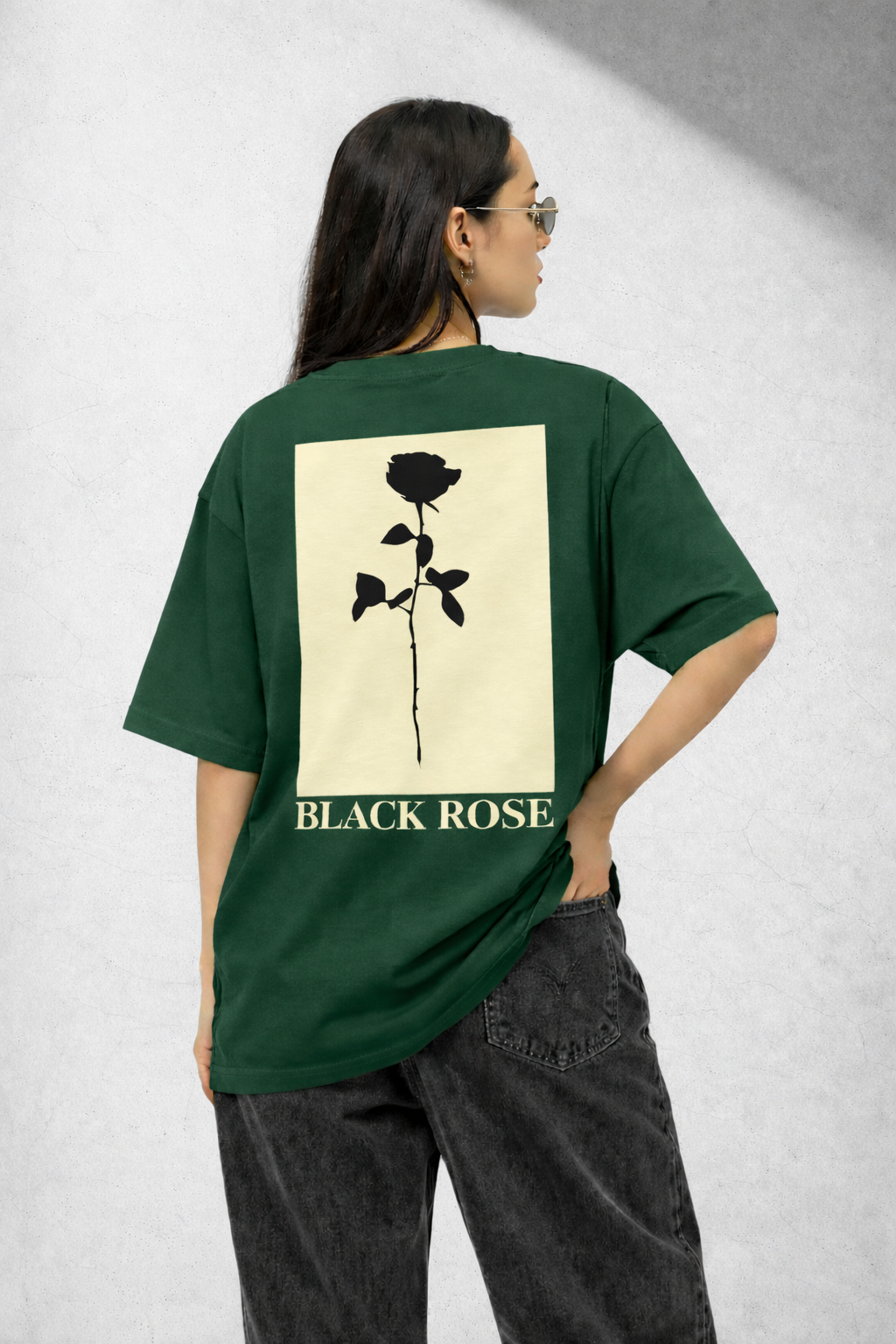 BLACK ROSE - STREETWEAR OVERSIZED TSHIRT