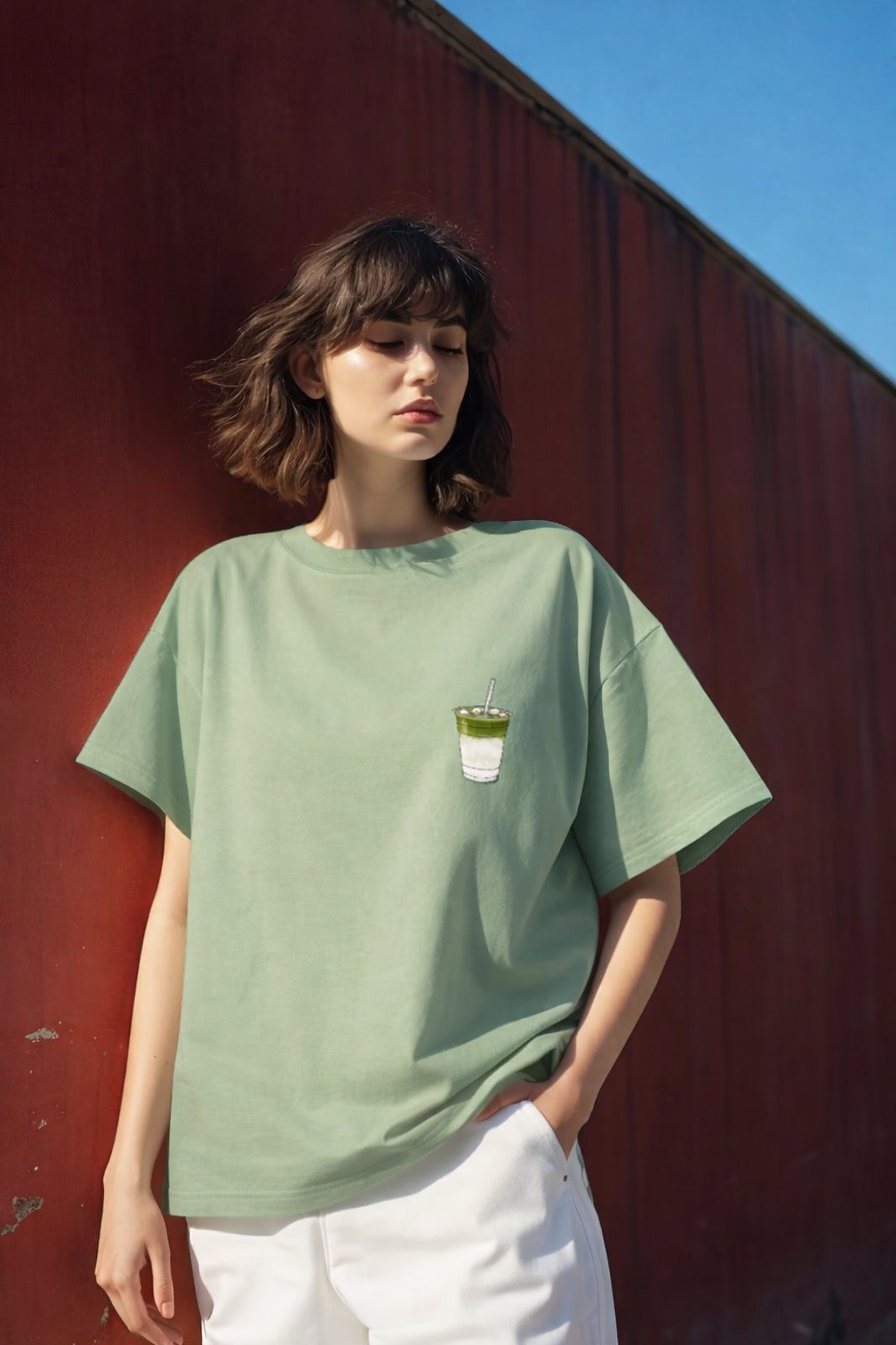 MATCHA MOOD OVERSIZED TEE