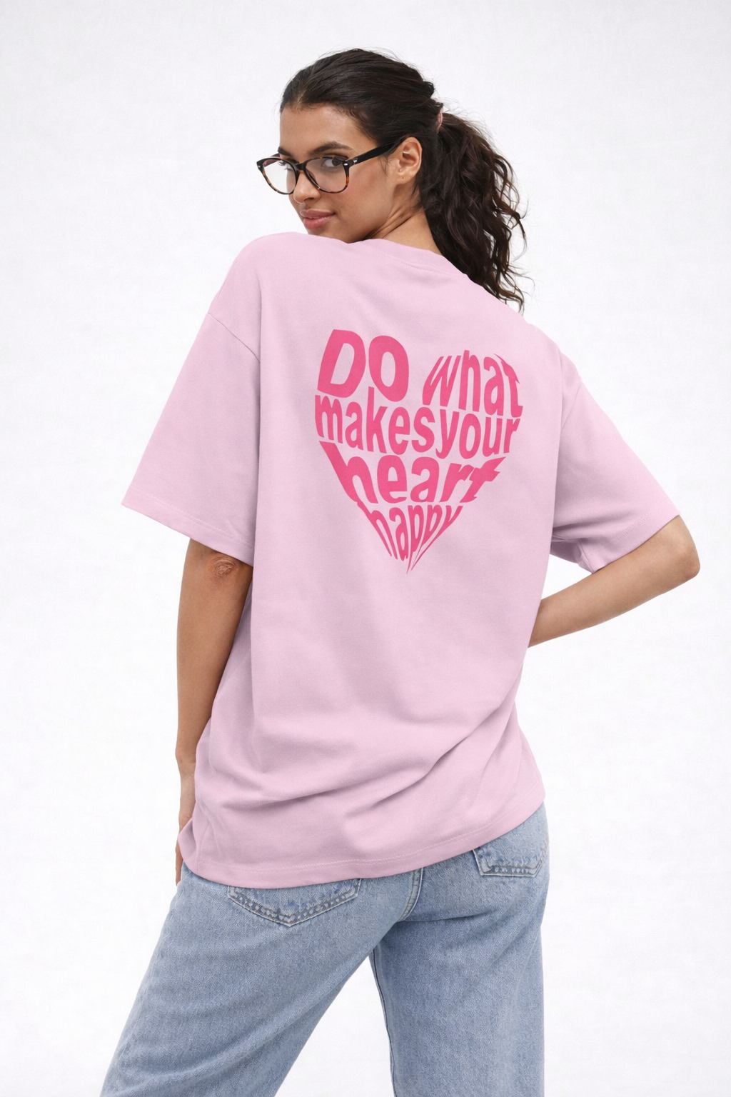 HAPPY HEART WOMEN'S OVERSIZED TSHIRT