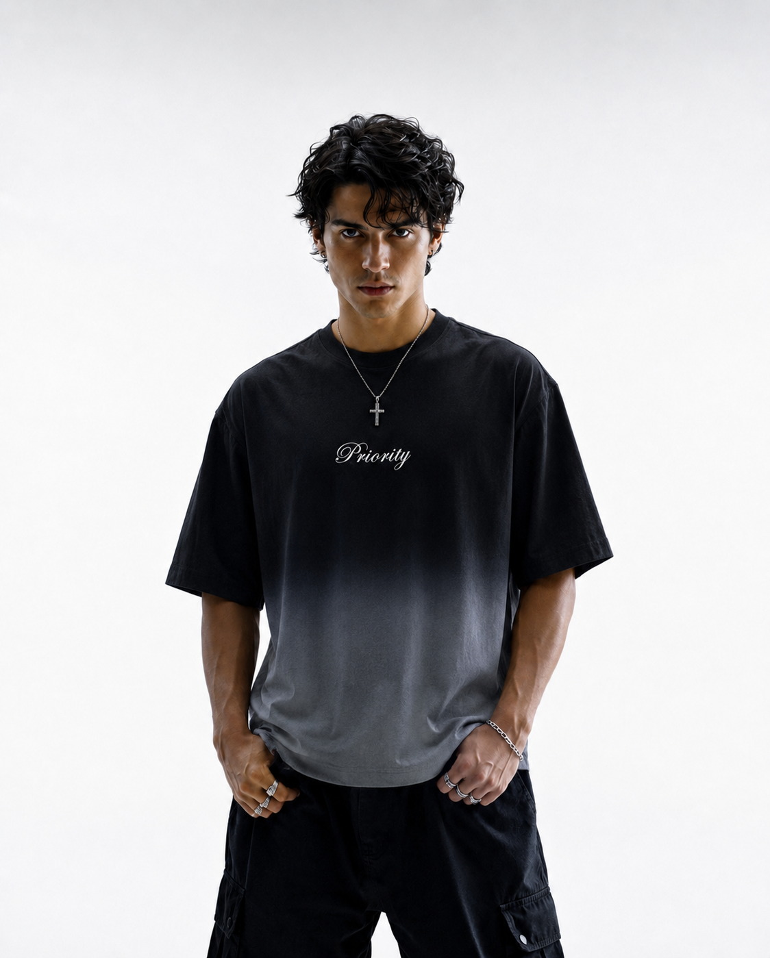 Priority - Ombré washed boxy fit T-shirt