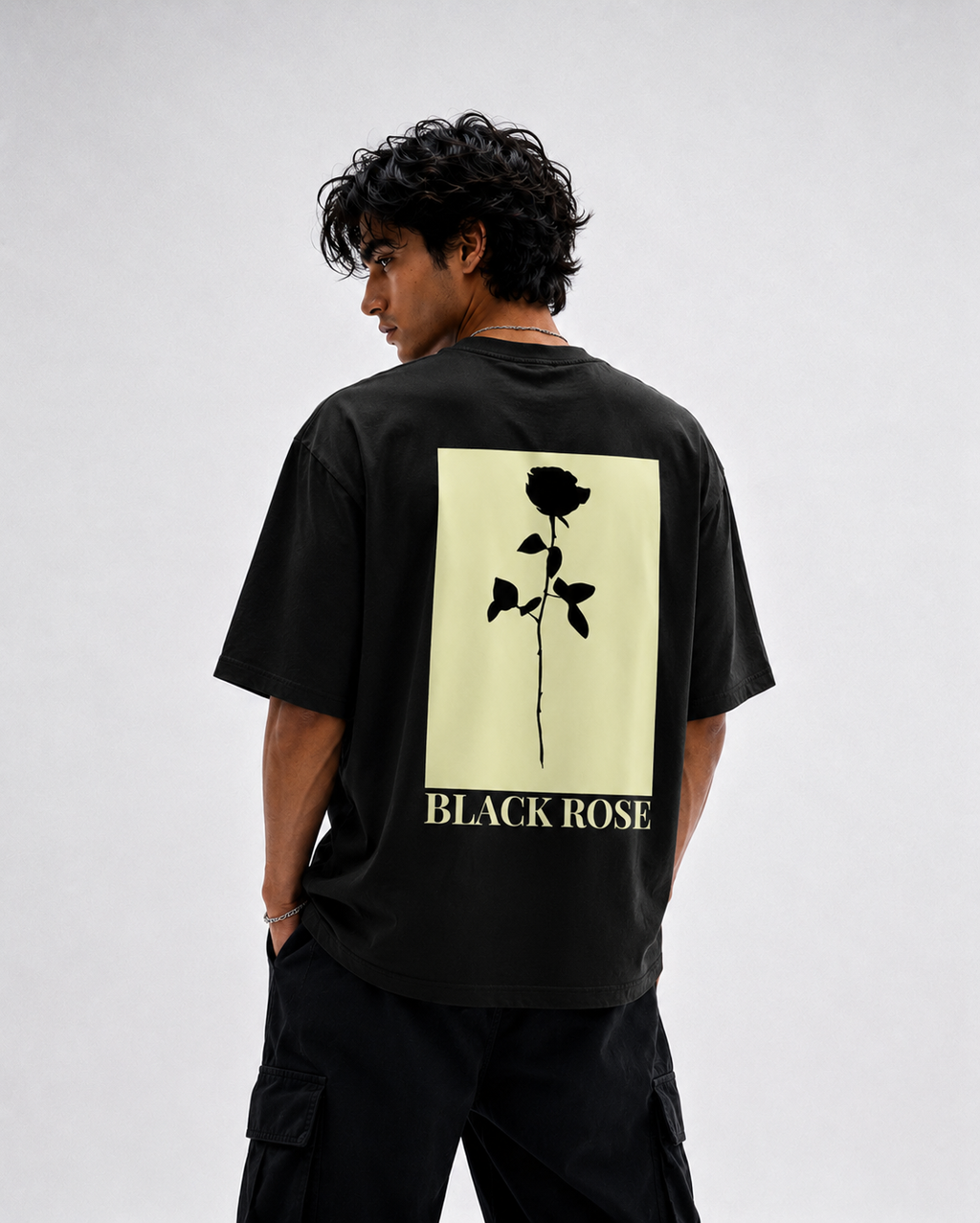 Black Rose - Black Oversized T-shirt