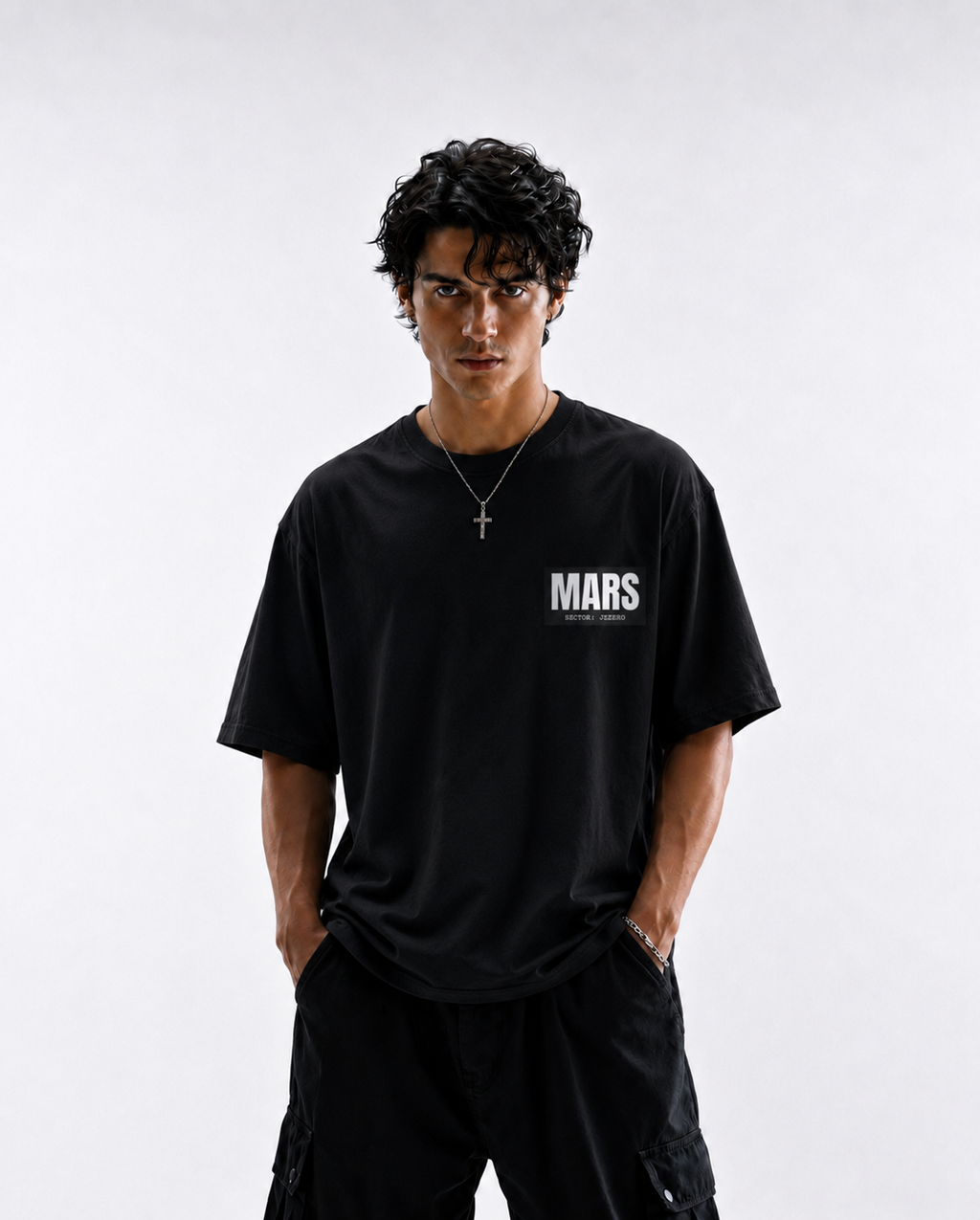 Maintaining Mars - Black Oversized T-shirt