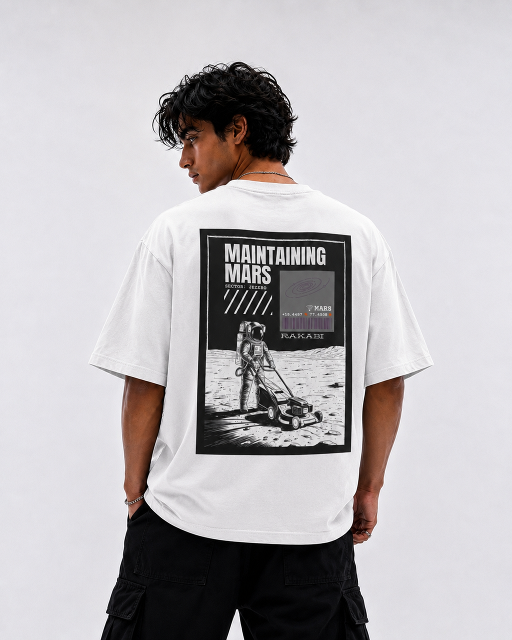 Maintaining Mars - White oversized T-shirt